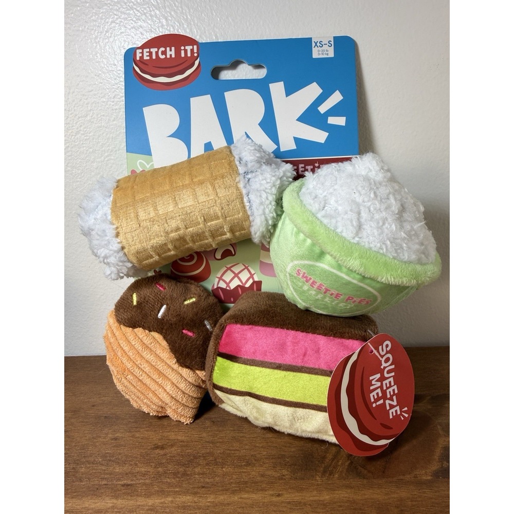 New Bark Box Sweetie Pies Barkery Dog Toys Valentines Day XS-S Dogs 4 Pieces